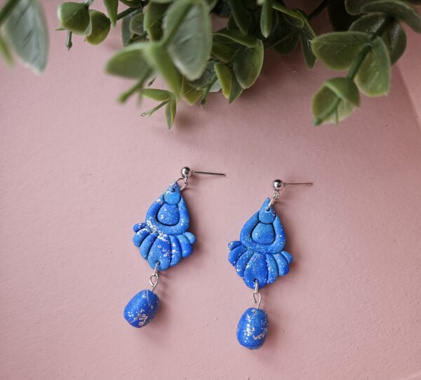 Peacock style turquoise dangles