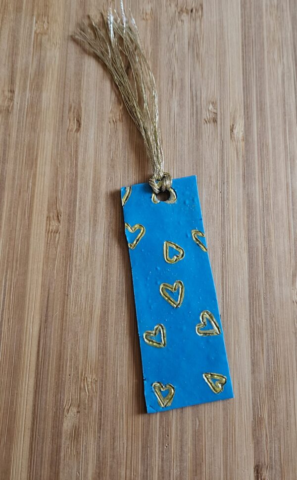 Hearts blue bookmark